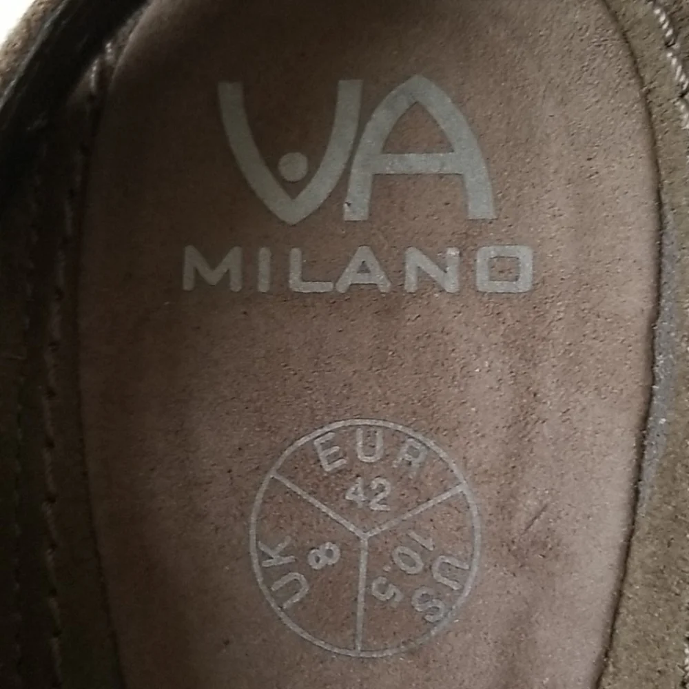 VA Milano suede-look gray brown heeled Sandals